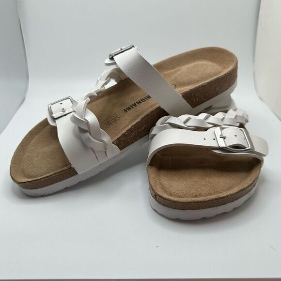 CUSHIONAIRE Women's  Cork footbed Sandal with +Comfort 8.5 WHITE - Picture 7 of 7